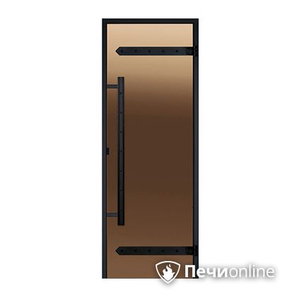 Дверь для бани Harvia Стеклянная дверь для сауны LEGEND 7/19 черная коробка сосна бронза  D71901МL в Саратове